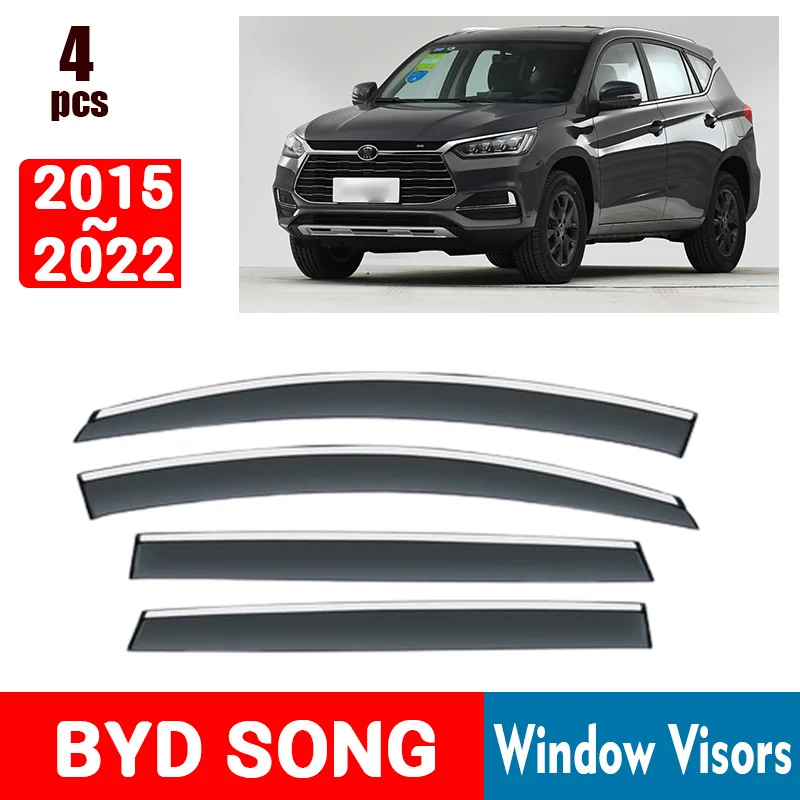 

FOR BYD SONG 2015-2022 Window Visors Rain Guard Windows Rain Cover Deflector Awning Shield Vent Guard Shade Cover Trim