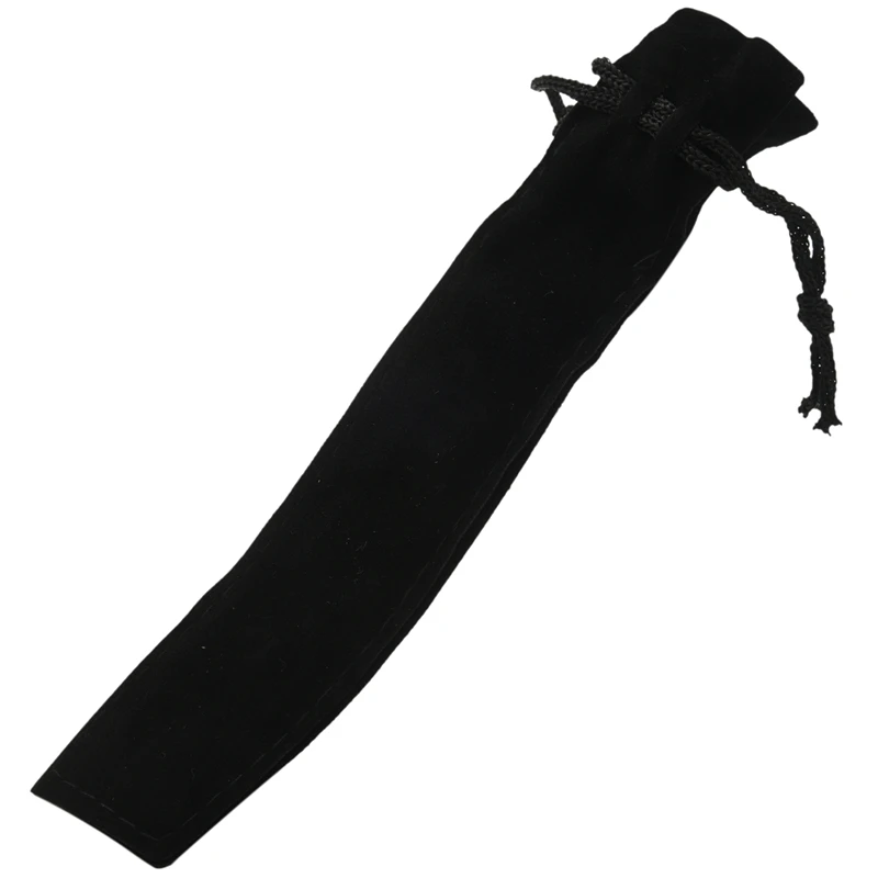 50 Stück Schwarze Samt-Stiftetaschen 17,5x3,5 Cm - Schutz Für Stifte & Pinsel - Aus Weichem Flanell