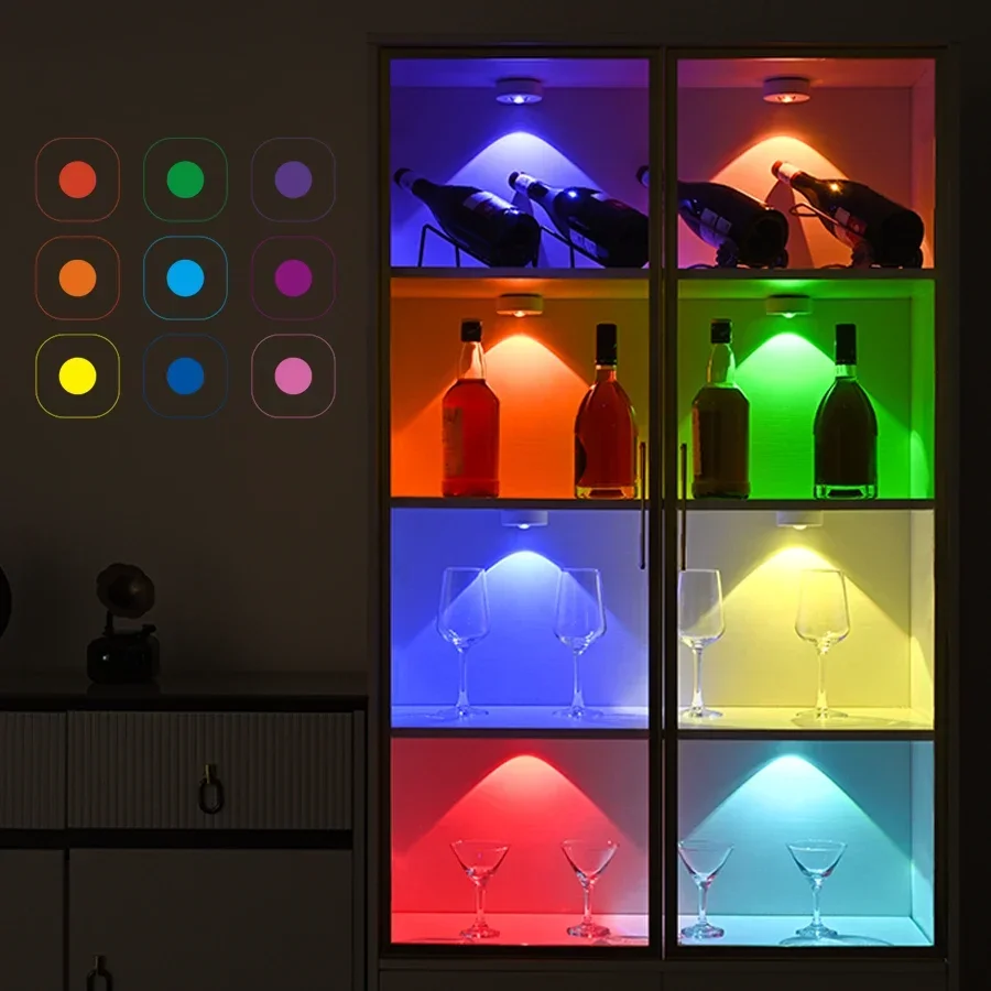 White MINI LED Magnetic Night Light Cabinet Decorative Light Remote Control Colour Adjustable Rechargeable Model Night Lighting led night light,led cabinet light,under cabinet light,cabinet lights,led cabinet lights
