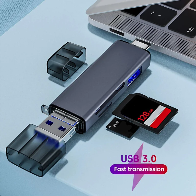 Metal USB 3.0 Type C Micro SD TF Card Reader Adapter