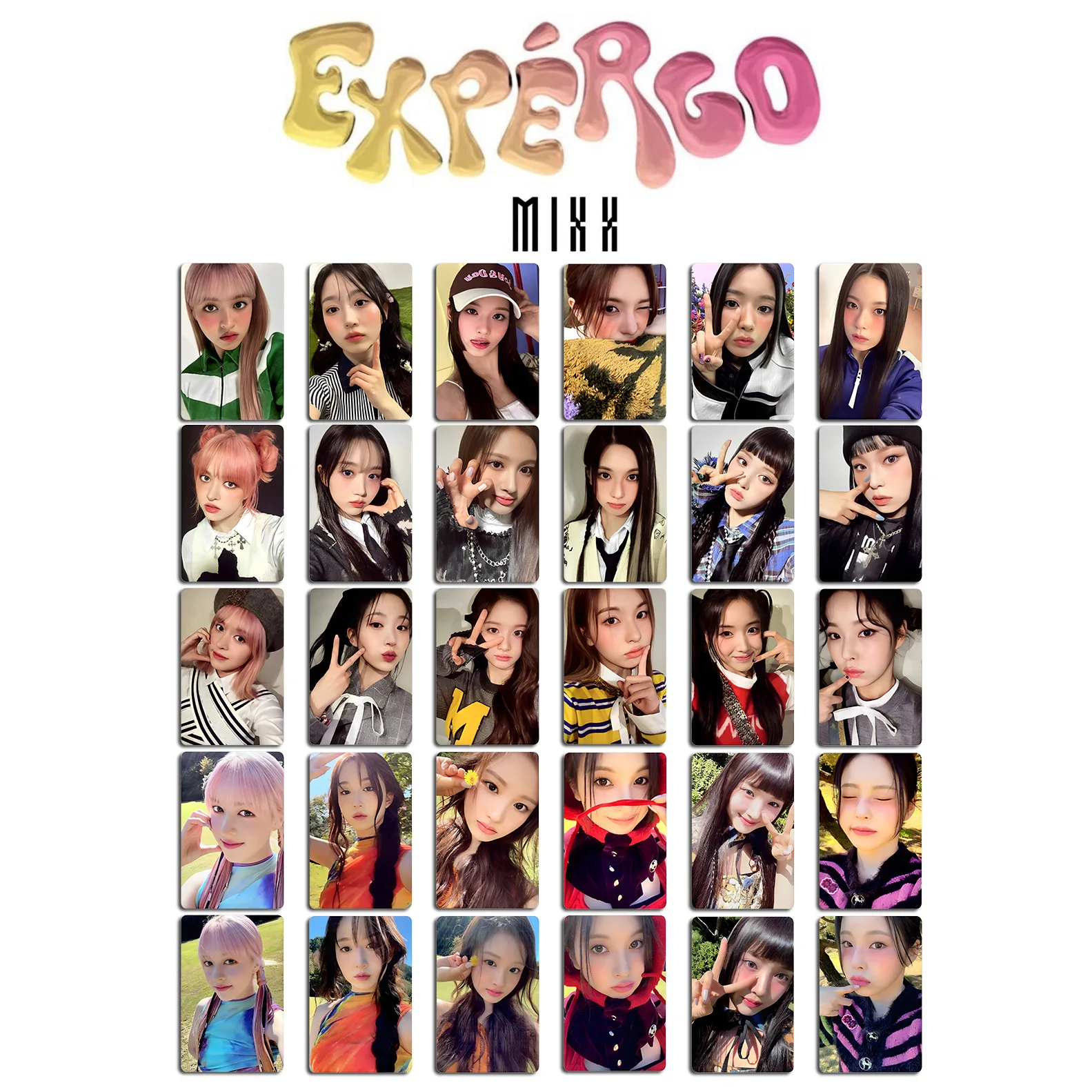 

6Pcs/Set NMIXX Photocards Mini Album Expérgo LOMO Cards Double-Sided Postcard LILY JIWOO HAEWON BAE For Fans Collection