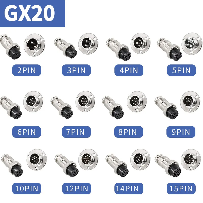 feminino, Flange circular, GX12 16 20, M20,