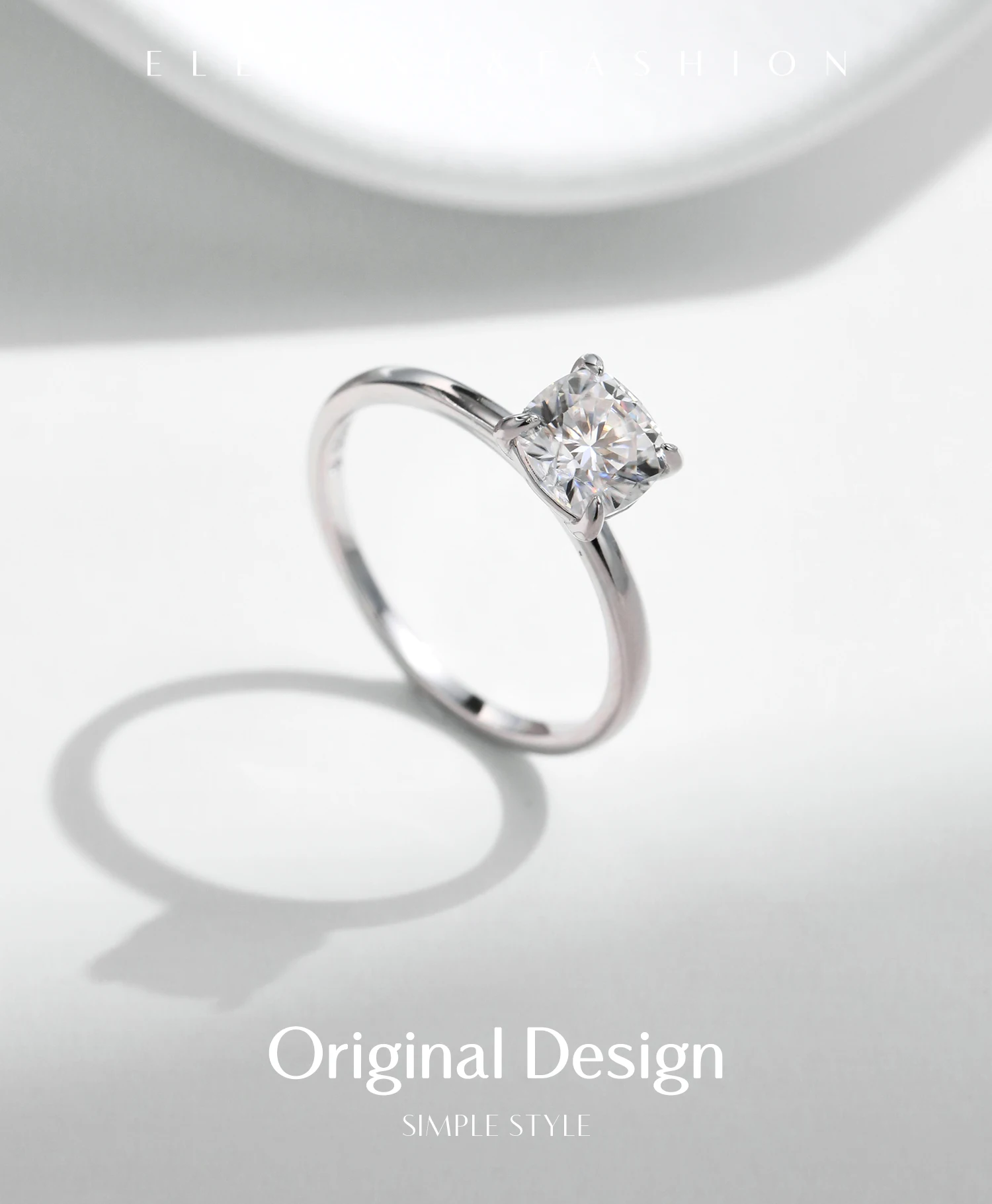 MODIAN 1CT Moissanite Ring Delicate Square Cushion Cut Lab Diamond Ring 925 Sterling Silver Wedding Statement Jewelry For Women MODIAN 1CT Moissanite Ring Delicate Square Cushion Cut Lab Diamond Ring 925 Sterling Silver Wedding Statement Jewelry For Women