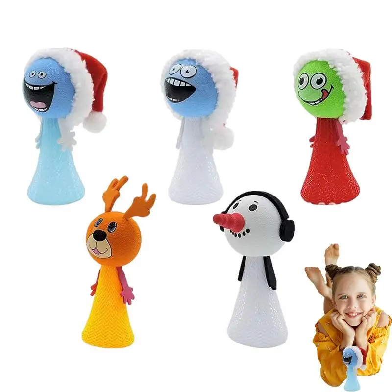 

Jumping Popper Toys 5Pcs Christmas Theme Spring Launcher Toys Random Cute Elf Dolls Goodie Bag Fillers Colorful Dolls Party