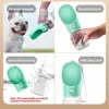 Traveling Dog Water Bottle Portable Drinking Water Bowl Press Bottom Puppy Pet Outside 300-400ML Feeding Bottle with Strip 4