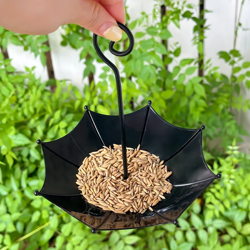 Bird Feeder Parrot Feeder Bird Water Drinker Bird Grinding Bar Bird Supplies Creative Umbrella Feeder Parrot Food Tray Outdoor Water Tank Birdcage Hanging Decorative