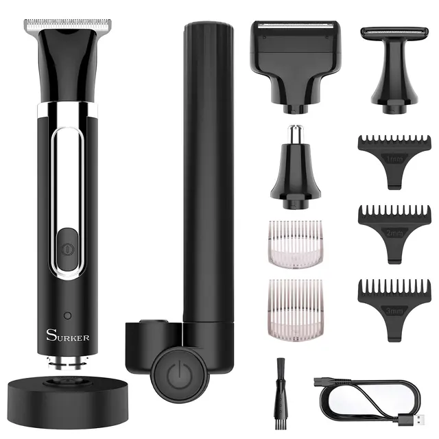 Surker New Multi-Function Men's Grooming Kit Home Use Four-In-One Shaver Trimmer Washable Full Body Nose Hair Trimmer Razor 1
