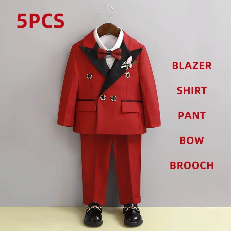 Kinder Weißer Hochzeitsanzug für Jungen 1-10 Jahre Jungen Blazer Hosen Fliege Foto Anzug Formale Kinder Jungen Schuluniform Blazer Anzüge – Detail 7