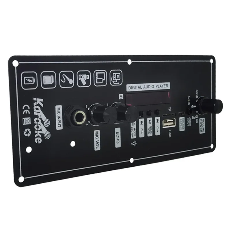 ABJA-Bluetooth Audio 15W Amplifier Board With FM BT Audio Portable Speaker 5V Karaoke Power Amplifier Board MP3 Amplifier - 6