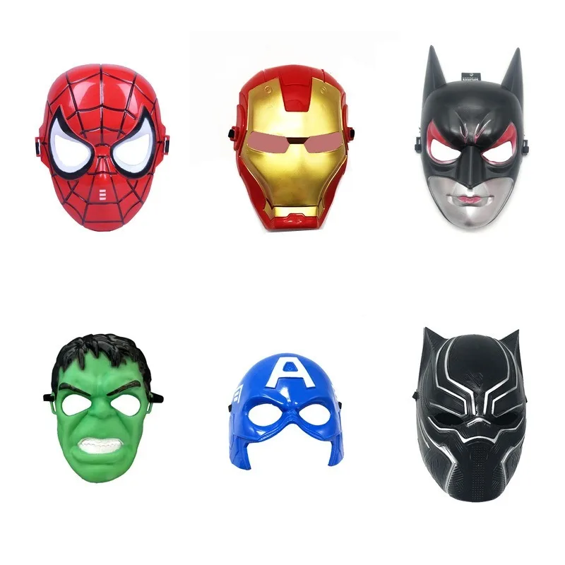 

Marvel The Avengers Mask Decoration Anime Figures Iron Man Spider Man Captain America Hulk Black Panther Toys Kids Birthday Gift