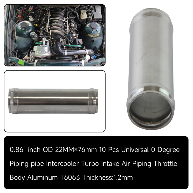 

Aluminum T6063 0.51''-1.5"/ 13-38mm Hose Adapter Tube Joiner Pipe Coupler Connector 10PCS L=76mm Silver