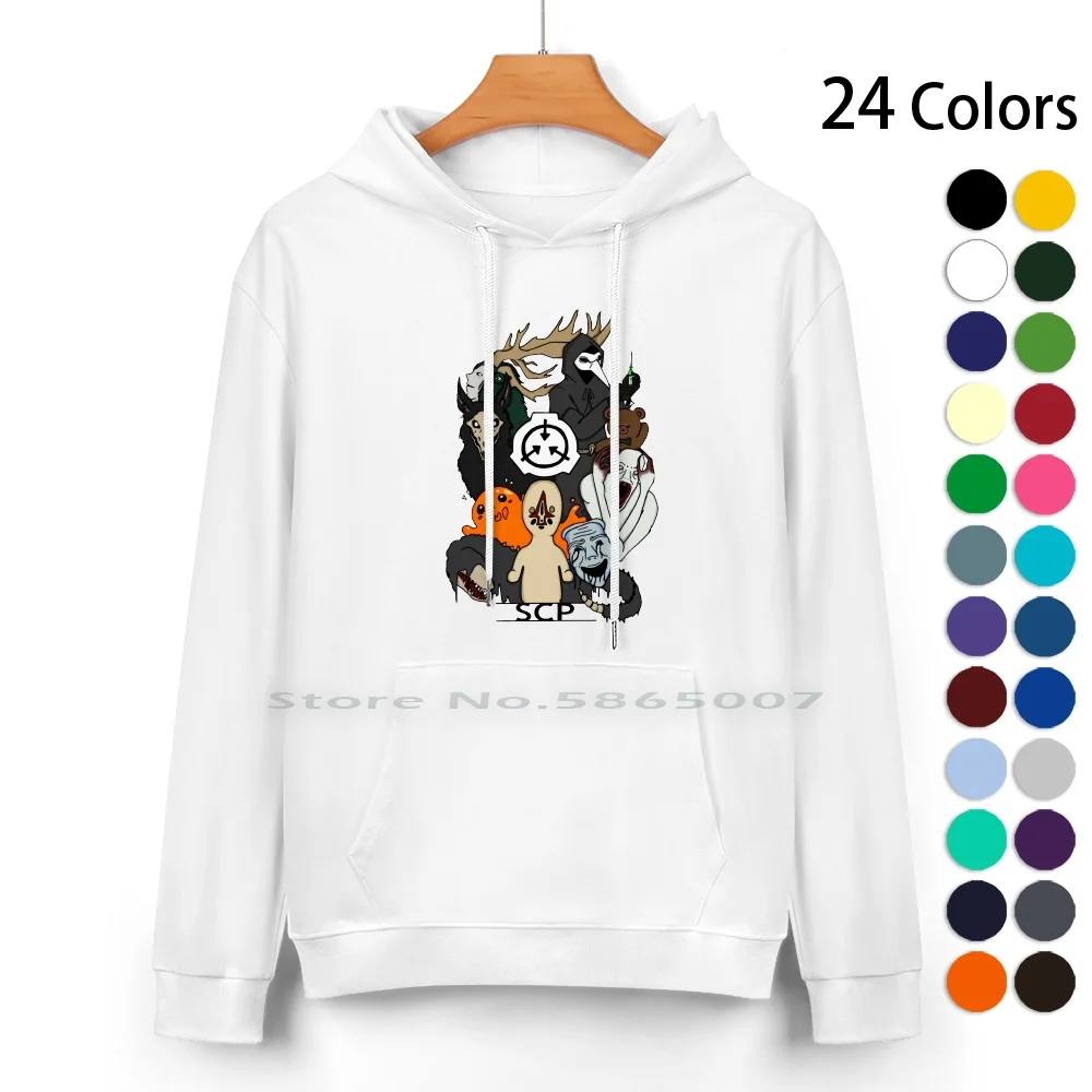 

Scp's Colored Pure Cotton Hoodie Sweater 24 Colors Creepy Horror Scary Cute Videogames Secure Contain Protect Transparent