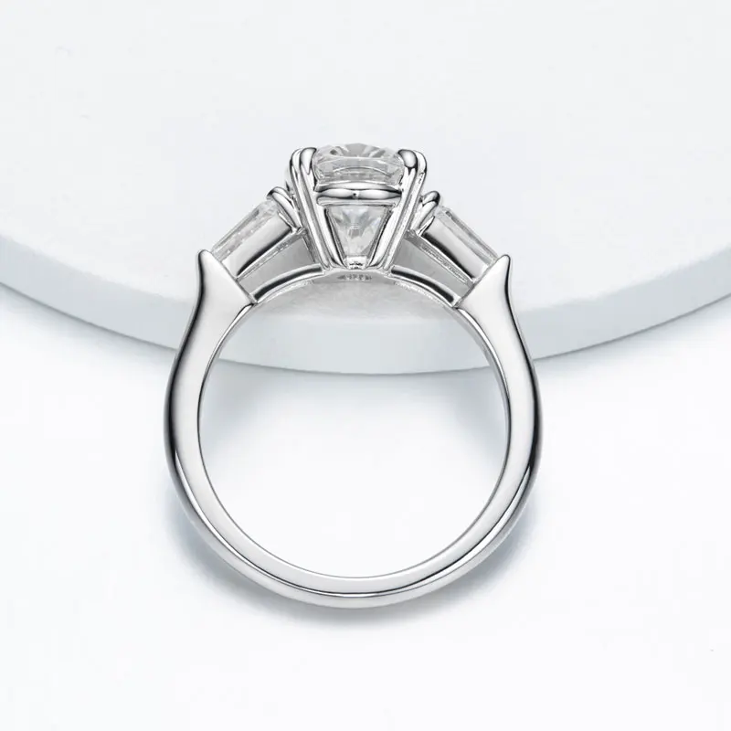 DEZO Luxury 3 Carat Oval Cut Moissanite Engagement Rings For Women Solid 925 Sterling Silver VVS D Color GRA Certificate