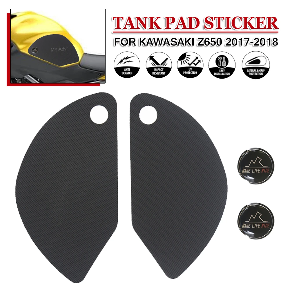 

Tank Pad Sticker For KAWASAKI Z650 Z 650 2017 2018 Motorcycle Anti-Slip PVC Gas Traction Side Knee Grip Protective Decals Cover