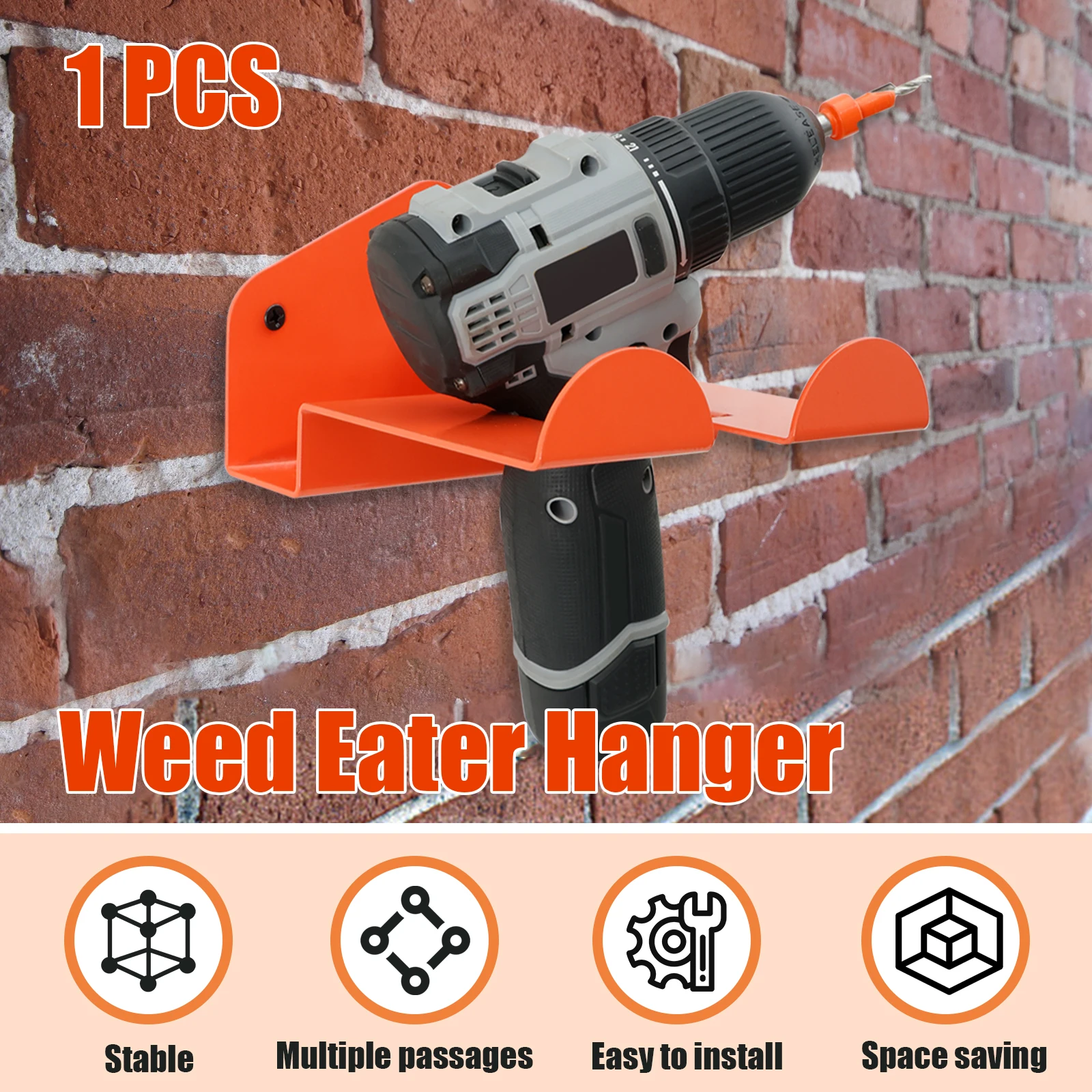 Wall Mounted Weed Trimmer Rack 1/2Pcs Steel Weed Whacker Holder For Grass Trimmer Garden Tool tool storage rack