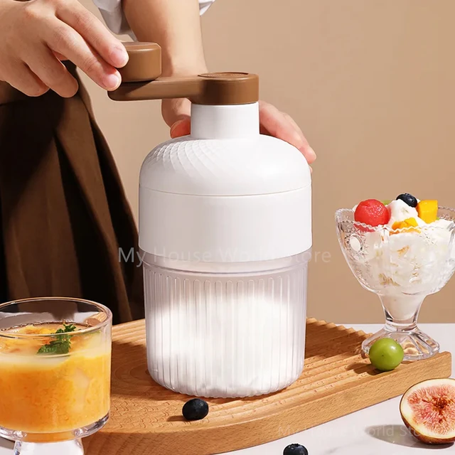 Shaved Ice Machine Mini Ice Crusher Hand Operated Shaved Ice Milkshake Maker Household Portable Small Hail Machine Kitchen Tool 3