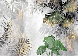Custom Wallpaper rainforest turtle back bamboo banana leaf plant background wall painter house decoration Muras 3D Wallpaper