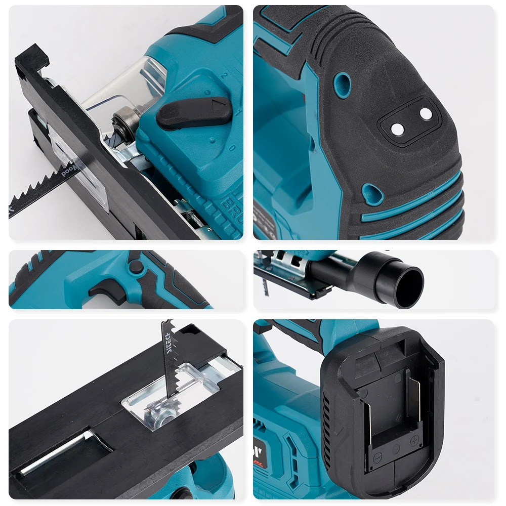 Hormy 18V Brushless Curve Saw 26mm Stroke Multi angle Cutting Saw For Makita 18V Lithium Battery Woodworking Electric Saw 6