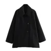 2025-Short Blended Coat for Women, Casual Polo Neck, Personalized Top, Cloak Sleeve, Winter, New 2
