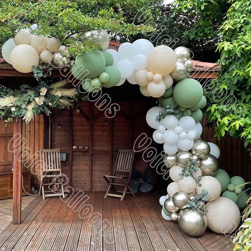

122PCS Avocado Green Balloon Decor Wedding Party Decoration Valentines Bridal Shower Birthday Arch Balloons Home Decoration Kits