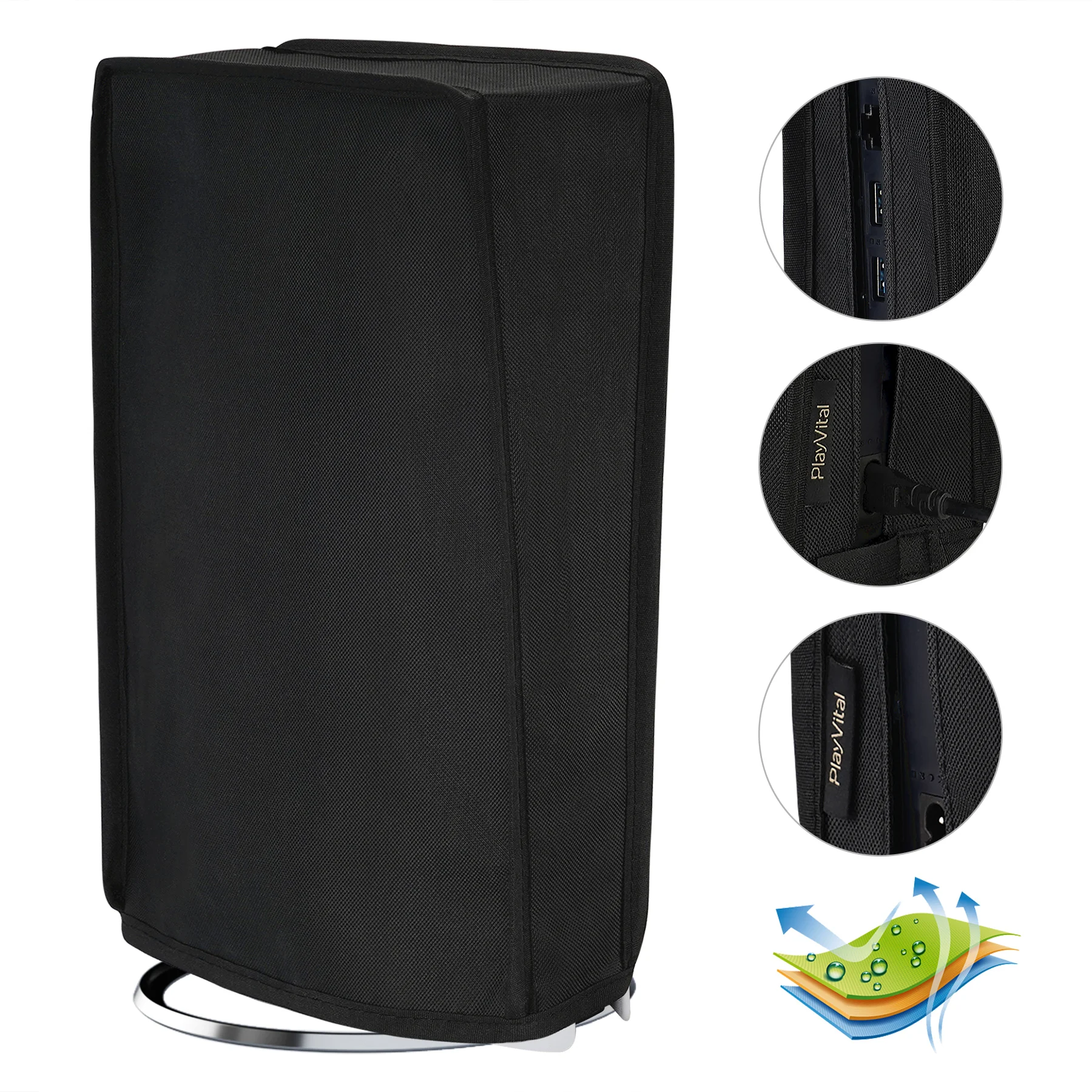 Playvital Copertura Antipolvere Verticale Per Ps5 Slim Digital Edition, Custodia Protettiva Impermeabile In Nylon Antipolvere Per Ps5 Slim
