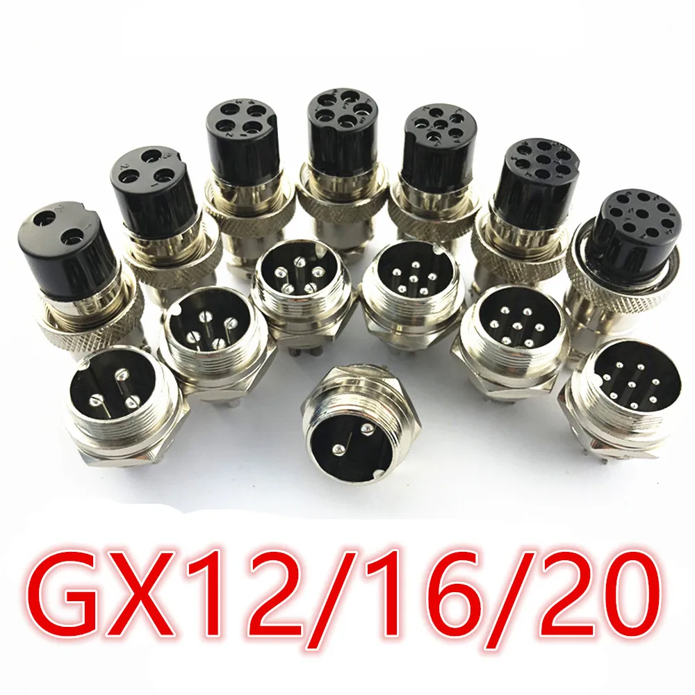 GX12 GX16 GX20 2/3/4/5/6/7/8/9/10 Pin Male Female Butting Wire Cable Circular Aviation Socket Plug Panel Connector Dropshipping