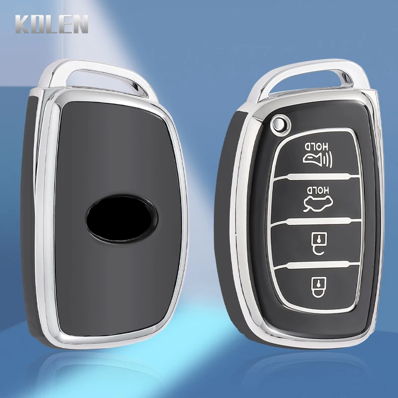 Carcasa De Repuesto Para Llave De Coche Hyundai - 3 Botones, Plástico ABS + Aleación De Zinc - Compatible Con I10, I20, I30, Tucson, Santa Fe, Etc.