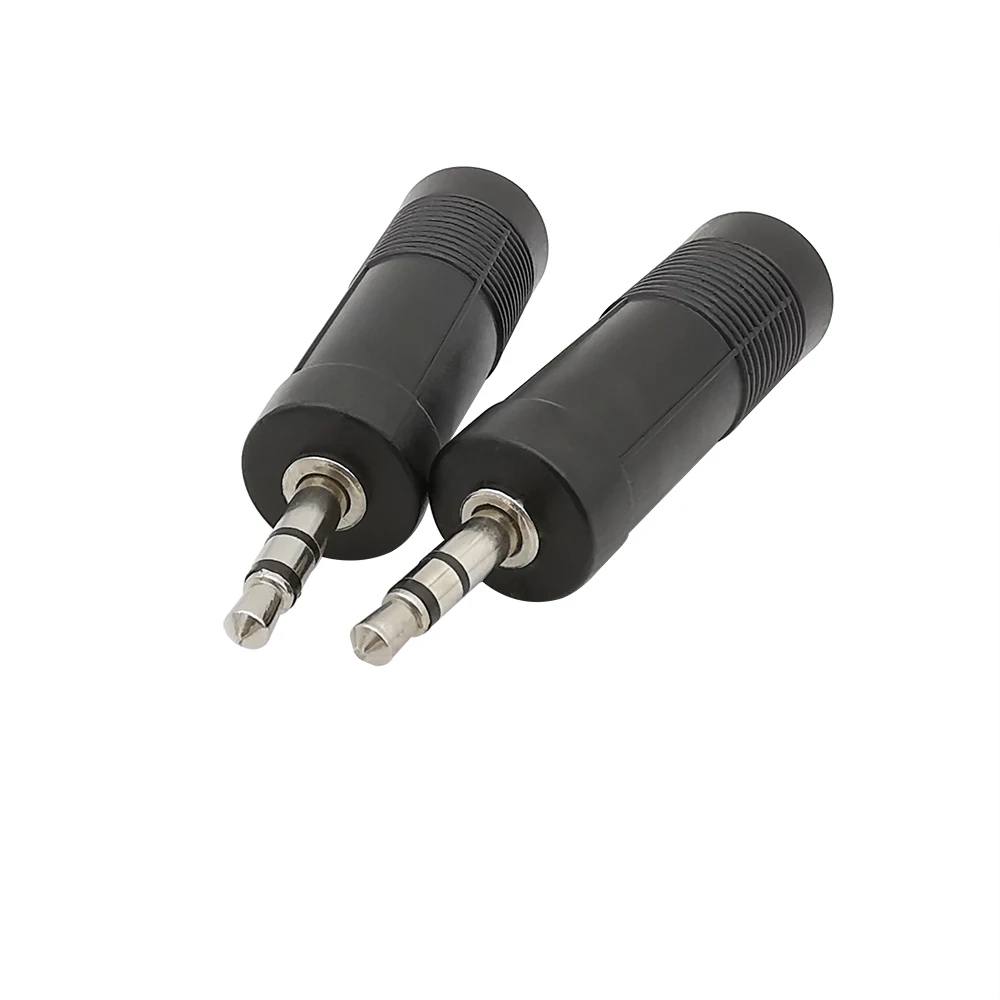 Black 3.5mm to 6.5mm Audio Adapter 3.5 mm Stereo Male Plug 6.5mm Female Jack Stereo Connector