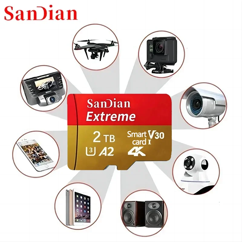 SD Card 1TB 2TB 256GB 512GB High Speed Memory Card Micro TF Cards Large Capacity Class10 Flash for PC/Phone/Camera