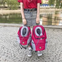 New Double Shoulder Portable Travel Backpack Outdoor Pet Dog Carrier Bag Pet Dog Front Bag Mesh Backpack 3