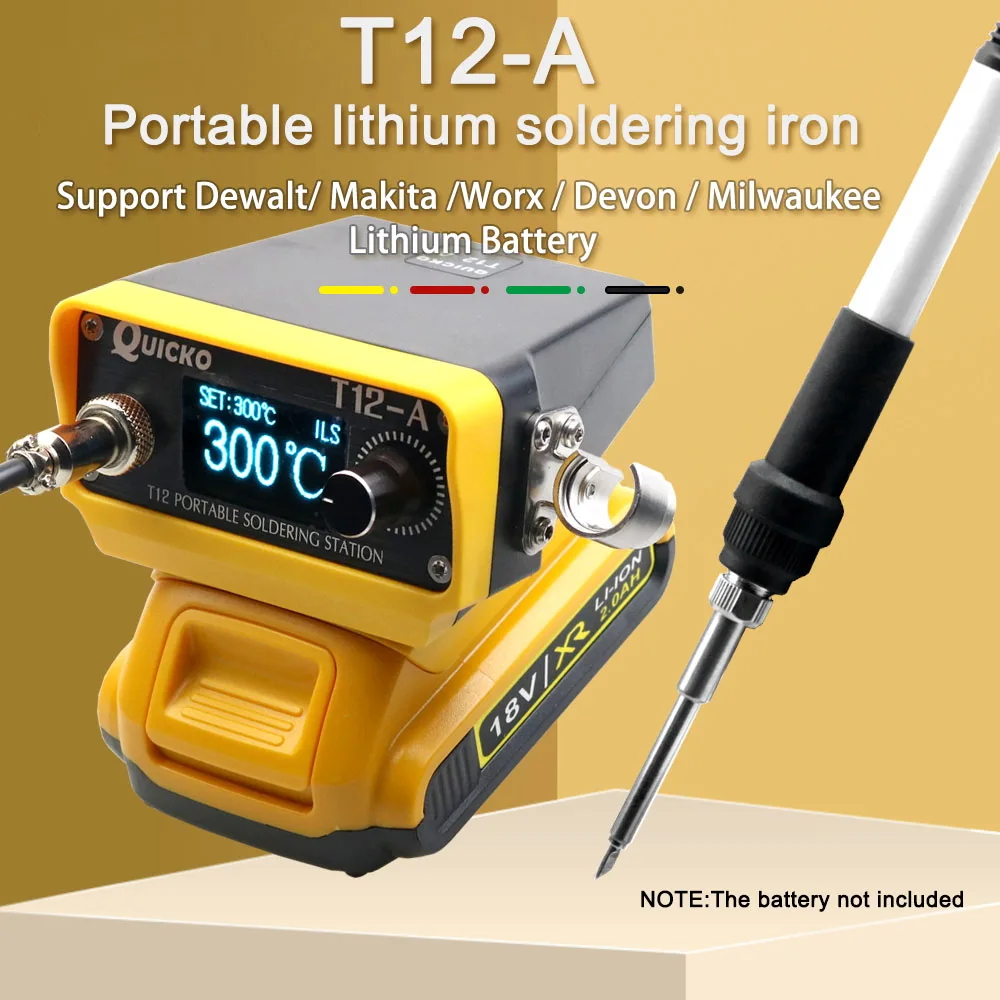 Для Makita/Dewalt/Milwaukee/Worx 18 в 20 в литий-ионная аккумуляторная паяльная станция/железо портативная сварочная станция DIY T12