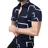 3D Men's Striped Printed Short Sleeve Shirt, Fashionable And Casual Loose Shirt, 2023 New Style. 5