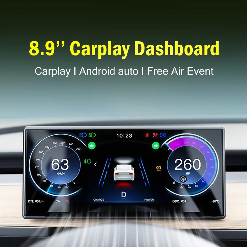 

EANOP 5,5-дюймовый экран Carplay для приборной панели Tesla Model 3 Highland & Y, поддержка беспроводной Carplay, Android, автомобильная камера с бесплатным вентиляционным отверстием