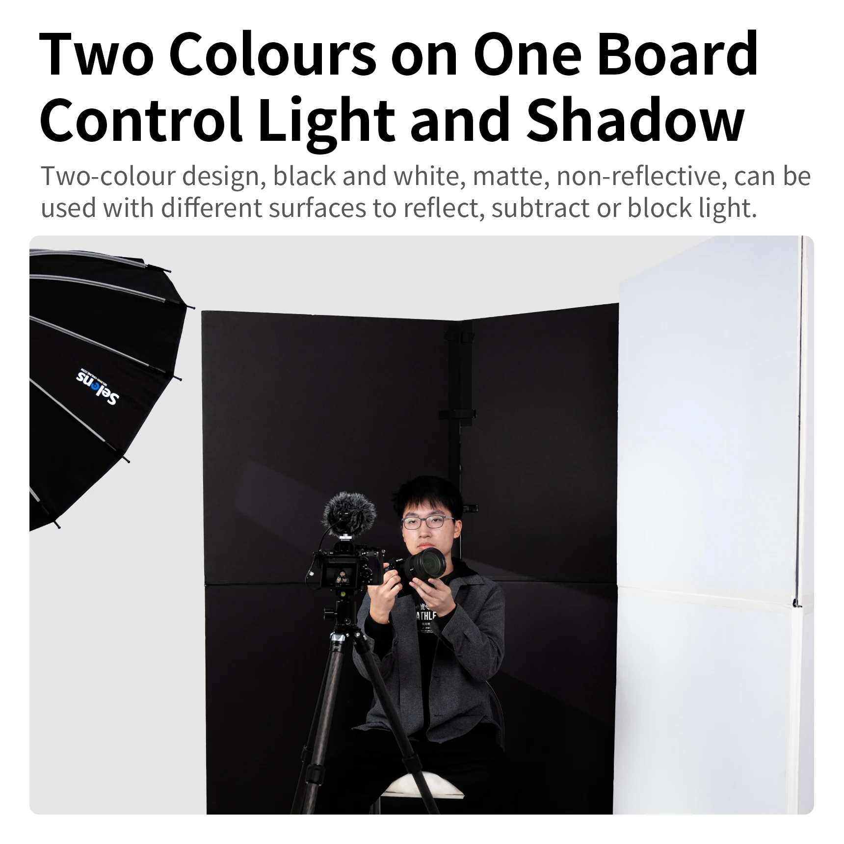 Selens Photography Video Light Reflector Versatile Foldable V-Fold