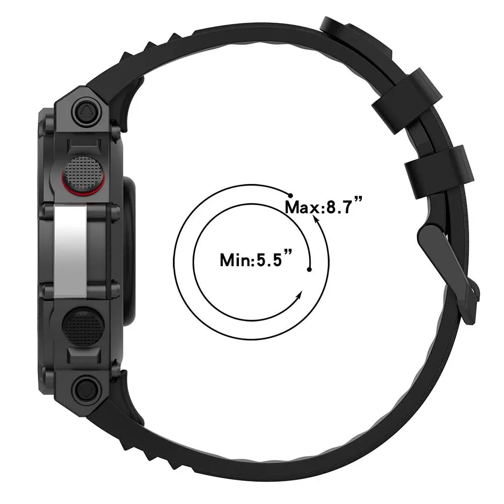 Silicone Black Adjustable Sport Band Strap with Removal Tool