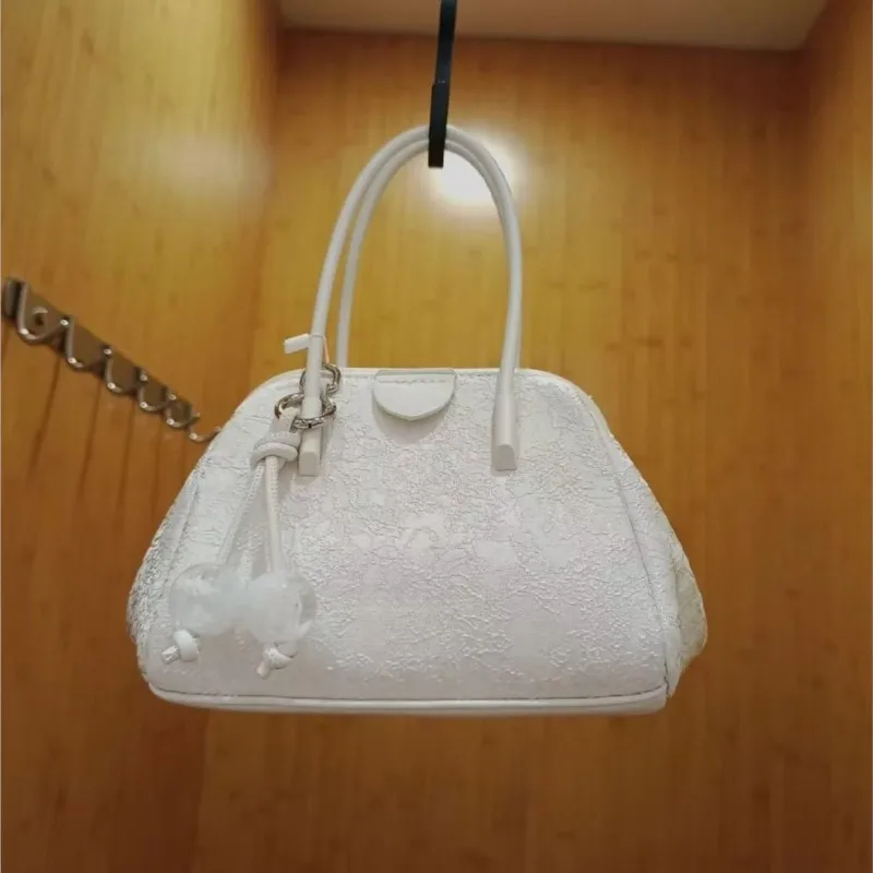 JIAERDI Chinese Style Versatile Beige Hand Bag Purse Women Fairycore Aesthetic Shell Bags Ladies Sweet Elegance Handle Wallets