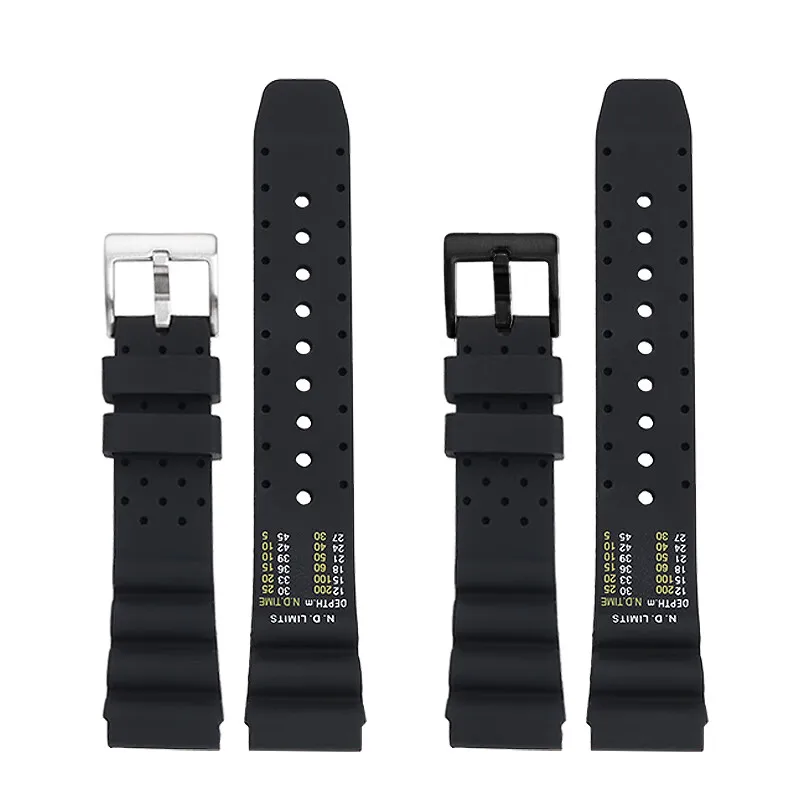 Breathable Silicone Rubber Sport Watchband - 20mm / 22mm
