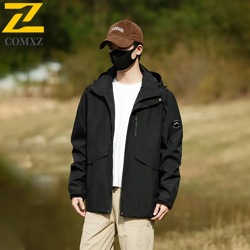 EiAO Windbreaker Couple's Hooded Waterproof Breathable Outdoor Jacket for Hiking Camping Fishing Trendy Durable Travel Wear 2025