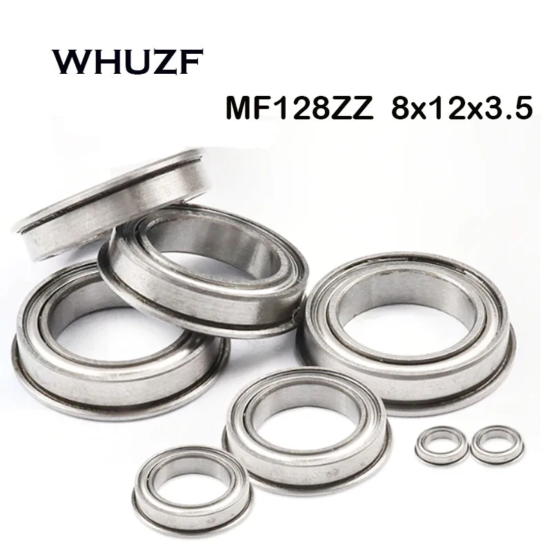 Produktbild von QUARKZMAN 4er-Pack MF128-2RS Flanschkugellager – 8x12x3,5 Mm, Chromstahl, Doppelt Abgedichtet, ABEC1