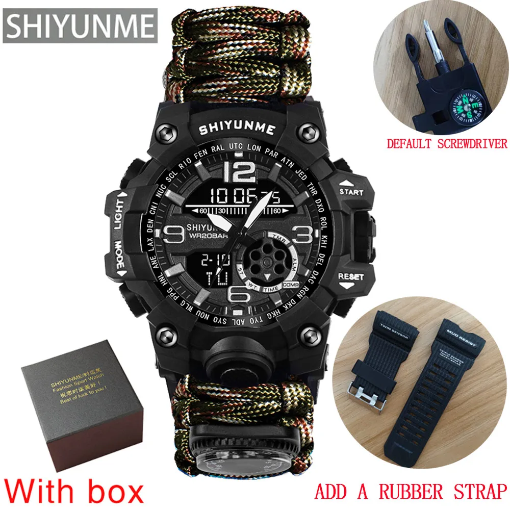 SHIYUNME New Sports Men's Watches Compass Luxury Military Quartz Watch Men Waterproof Male Clock relogio masculino 2022 