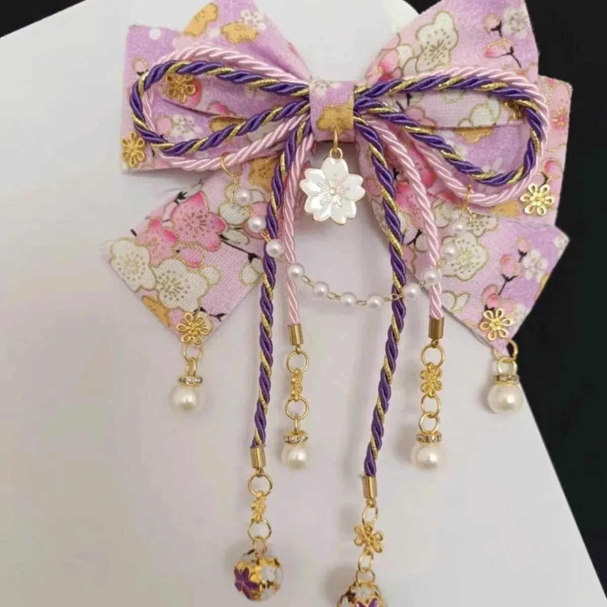New Sle Japanese Sakura  Knot Hair Accories Gold Emed Large Tassel  Clip Lolita Girls Faion Hairpins