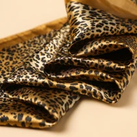 Luxury Leopard print Print Female Silk Neck Scarf Square Hair Scarves Foulard Head Band Shawls Wraps Neckerchief Bandana Women 2