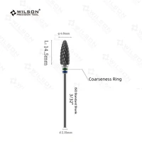 WILSON-Bullet Shape - 6.0mm - Cross Cut - Black Zirconia Ceramic Dental Lab Burrs - PRECISION TOOL 2