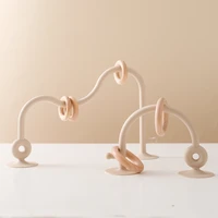 Baby Wood Ring Soft Silicone Teether Toy Infant Teething Chewing Toy Baby Accessories Mother Kids  Newborn Photography Baby Toys 1