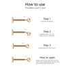 2/6PCS Stainless Steel Gold Color 18G Nose Stud Cartilage Piercing Jewellery Helix Tragus Lip Flat Back Tiny Earrings for Women 5