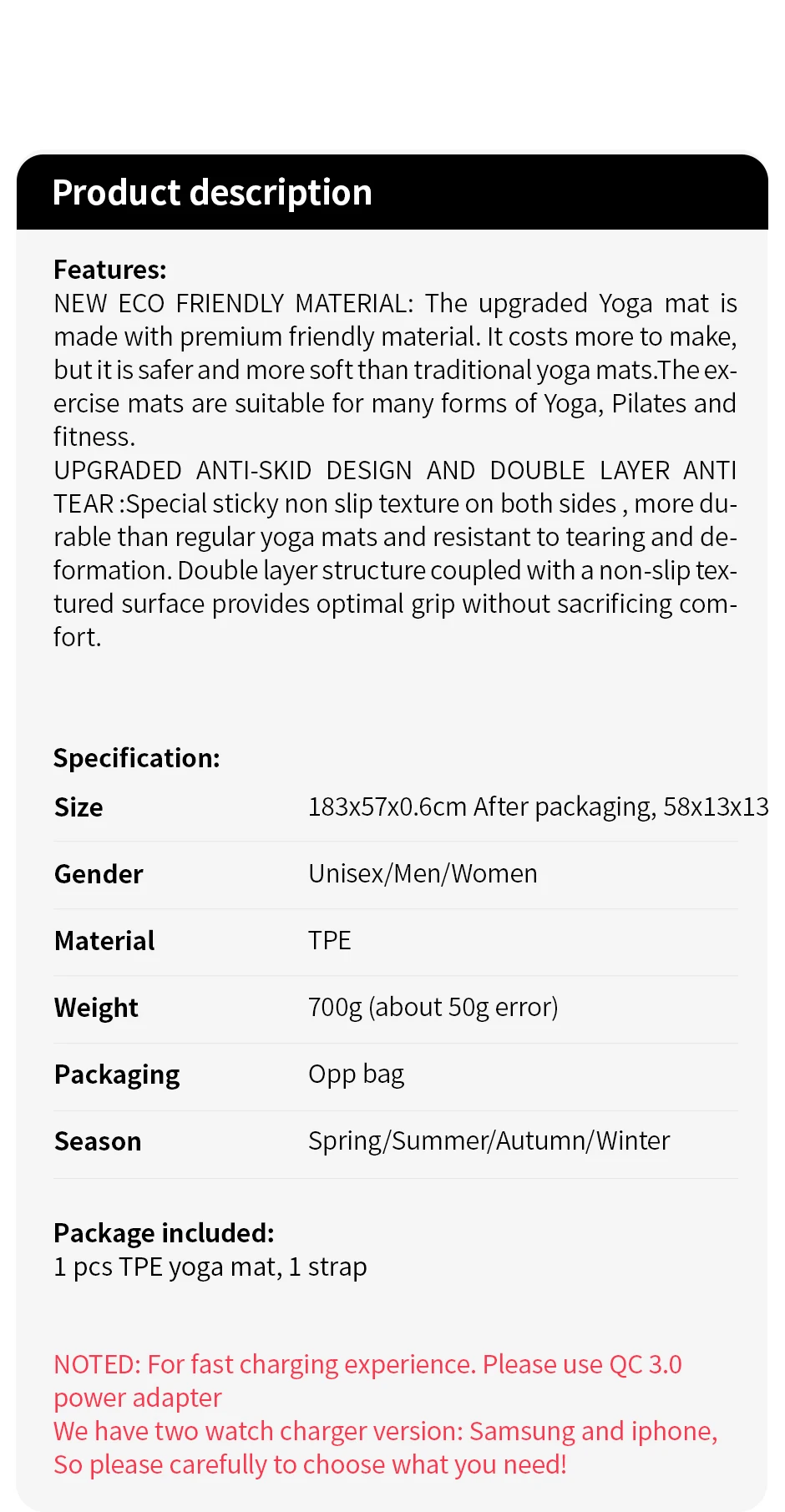 Description Picture 2 of itemdatura Yoga Mat Eco Friendly Fitness Exercise Mat with storage bag Pro Yoga Mats for Women Workout Mats for Home,Pilates