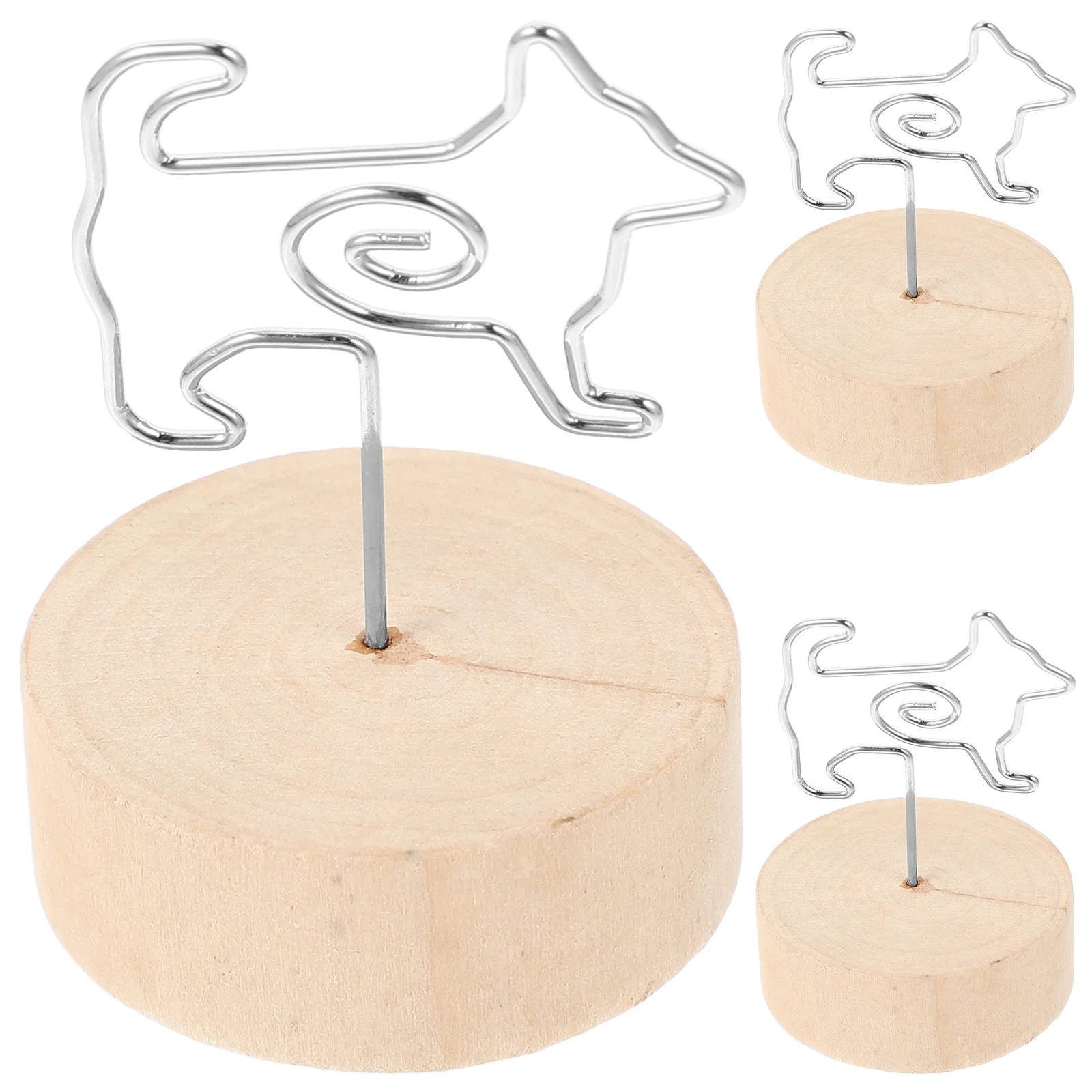 

Place Card Holders Dog Table Card Holders Picture Stand Wire Number Photo Holder Wooden Base Desk Name Memo Menu Clips Wedding