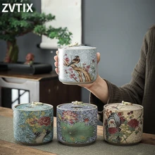 

Home Use Retro Storage Crockery Jar Moisture Proof Coffee Bean Storage Box With Lid Canisters Tool Container Jars For Spices New