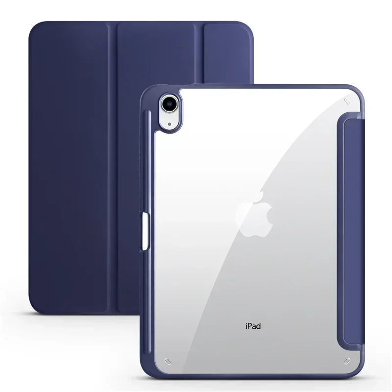 Sleek Trifold Acrylic Clear Back Case with Pen Holder