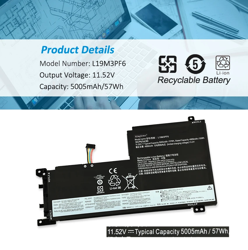 KingSener L19M3PF6 Lenovo Ideapad 5-15IIL05 15ARE05  XiaoXinAir 15IIL 15ARE 15ALC 15ITL L19D3PF3 L19C4PF1